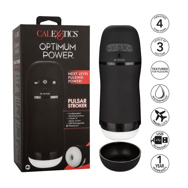 CALEXOTICS - MASTURBADOR OPTIMUM POWER COM VIBRAÇÃO E ONDAS ESTIMULANTES
