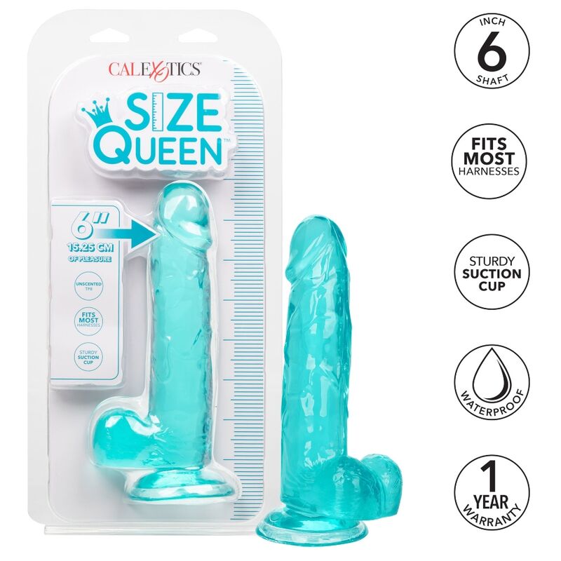 CALEXOTICS - DILDO QUEEN TAMANHO Azul 15.3 CM