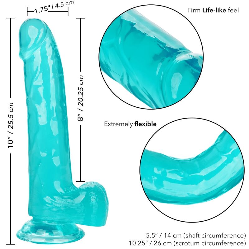CALEXOTICS - DILDO QUEEN TAMANHO Azul 20.3 CM