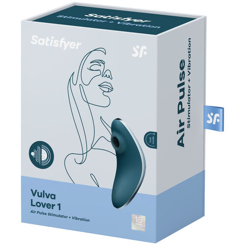 SATISFYER - ESTIMULADOR E VIBRADOR VULVA LOVER 1 AIR PULSE Azul