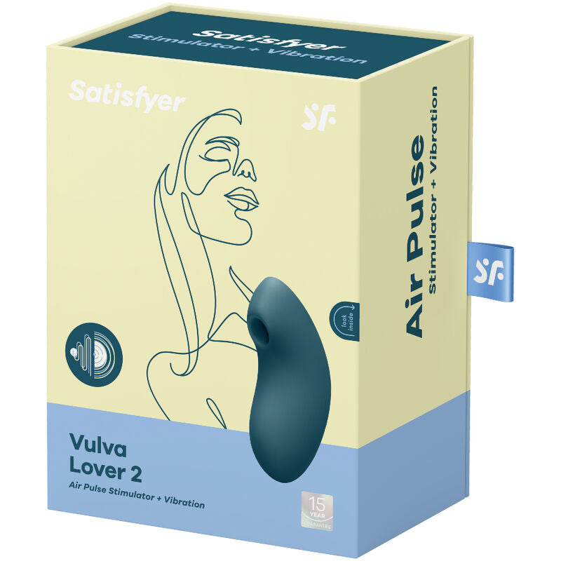 SATISFYER - ESTIMULADOR E VIBRADOR DE PULSO DE AR VULVA LOVER 2 Azul