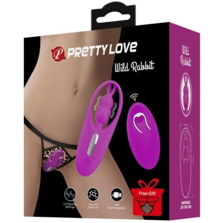 PRETTY LOVE - ESTIMULADOR DE COELHO SELVAGEM PARA CALAS COM CONTROLE REMOTO LilásC