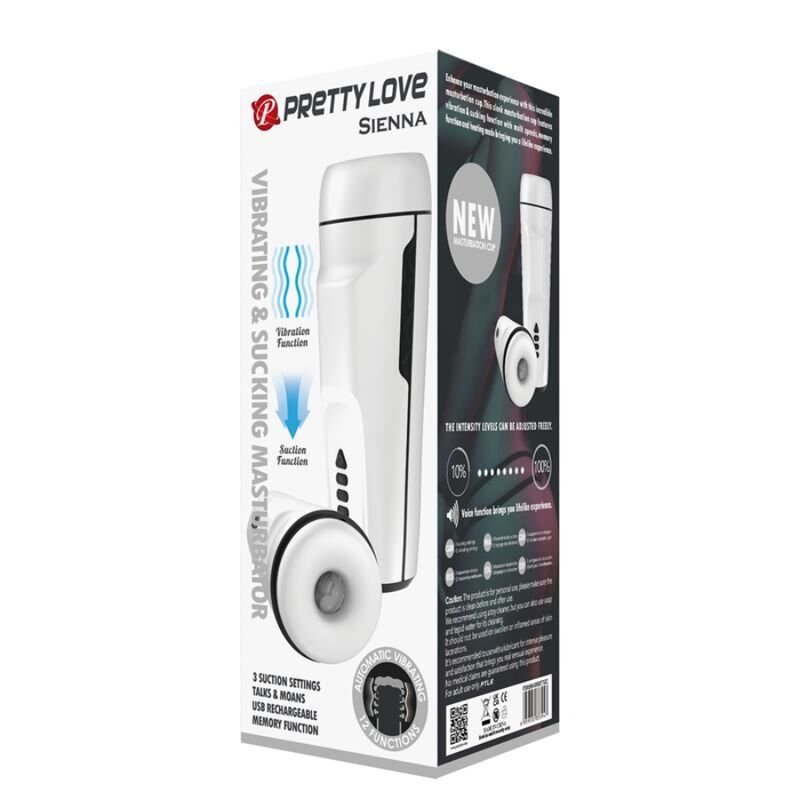 PRETTY LOVE - MASTURBADOR MASCULINO VIBRANTE SIENNA. VOZ E ONDAS ESTIMULANTES