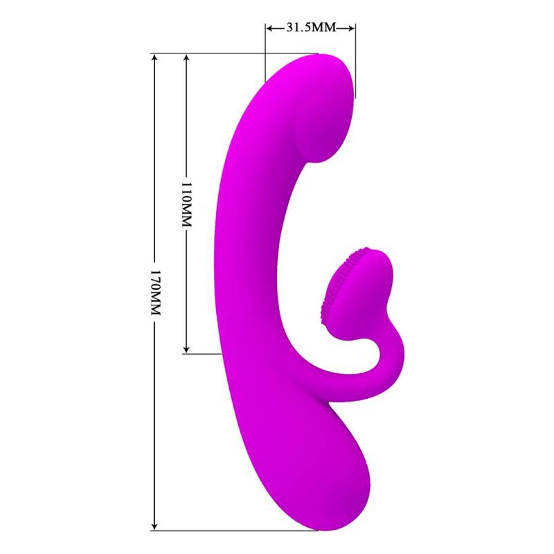 PRETTY LOVE - VIBRADOR SINCERO E ONDAS ESTIMULANTES DO CLITÓRIS SILICONE ROXO