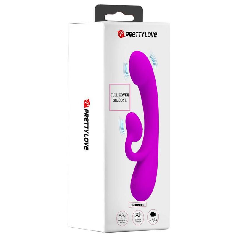PRETTY LOVE - VIBRADOR SINCERO E ONDAS ESTIMULANTES DO CLITÓRIS SILICONE ROXO