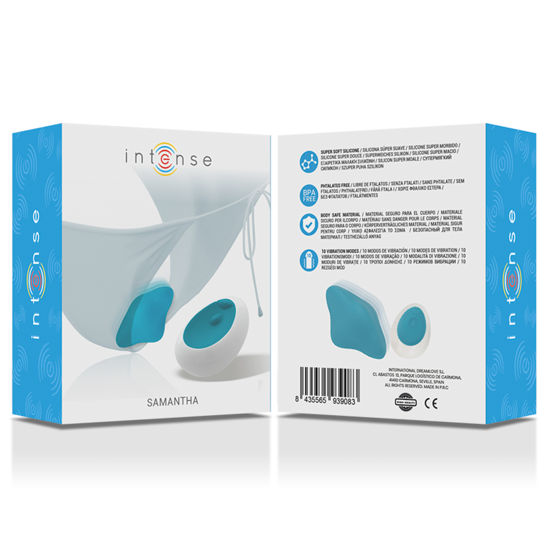 INTENSE - SAMANTHA PANTIE CONTROLE REMOTO Azul