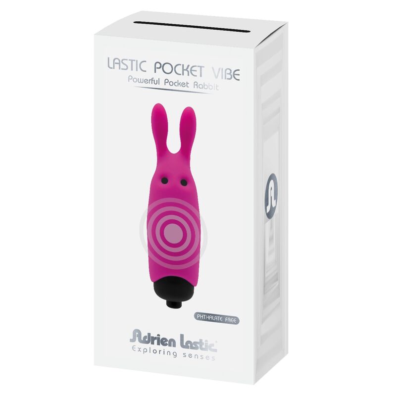 ADRIEN LASTIC - VIBRADOR DE COELHO Rosa DE BOLSO LASTIC