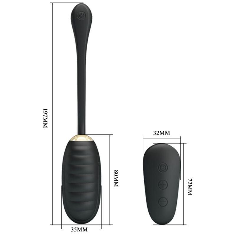PRETTY LOVE - DOREEN LUXURY RECARREGÁVEL VIBRADOR OVO PRETO CONTROLE REMOTO