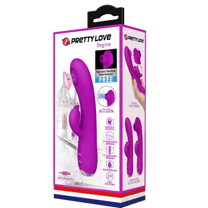 PRETTY LOVE - VIBRADOR REGINA - ONDAS ESTIMULANTES RECARREGÁVEIS ROXO