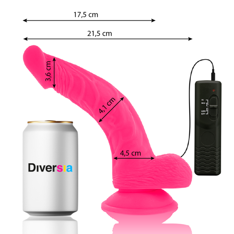 DIVERSIA - VIBRAO FLEXÍVEL DIVERSIA Rosa 21.5 CM -O- 4.5 CM