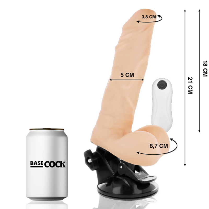 BASECOCK - VIBRADOR ARTICULVEL CONTROLE REMOTO Claro 21 CM -O- 5 CM