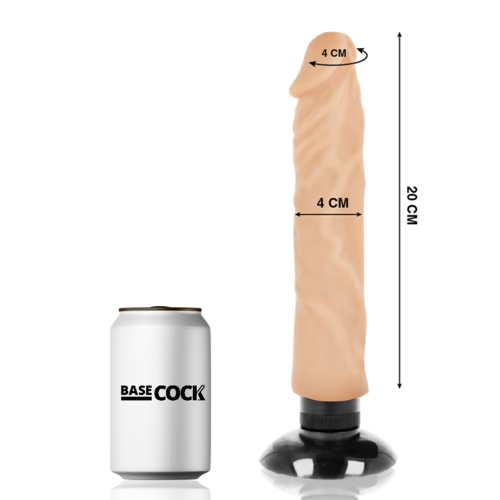 BASECOCK - VIBRADOR REALÍSTICO 2-1 Claro 20 CM -O- 4 CM