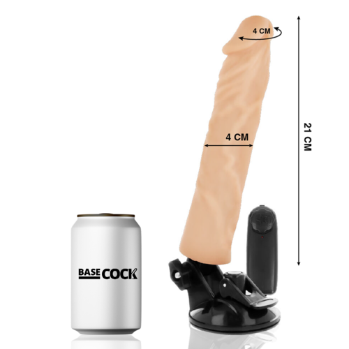 BASECOCK - VIBRADOR REALÍSTICO CONTROLE REMOTO Claro 21 CM -O- 4 CM