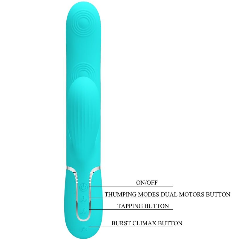 PRETTY LOVE - PERLITA MULTIFUNO 3 EM 1 VIBRADOR G-SPOT AQUA Verde