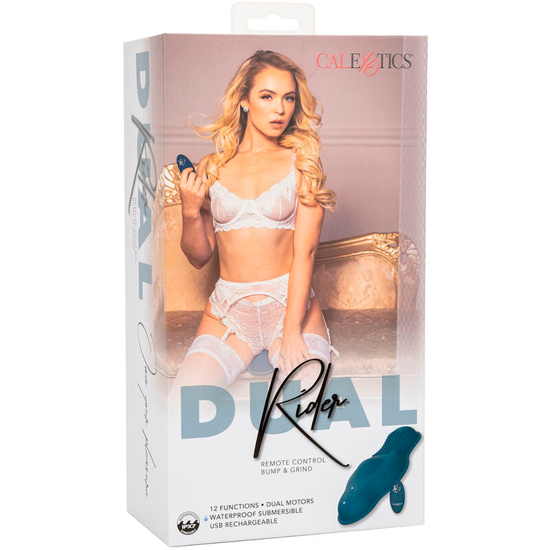 CALEXOTICS - RIDER MASSAGER DUPLO MOTOR CONTROLE REMOTO Azul