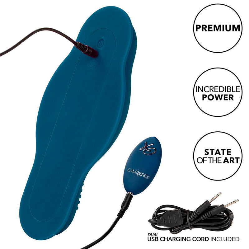 CALEXOTICS - RIDER MASSAGER DUPLO MOTOR CONTROLE REMOTO Azul