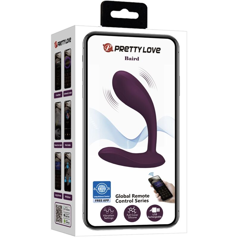 PRETTY LOVE - BAIRD G-SPOT 12 VIBRAÇÕES RECARREGÁVEL Lilás APP