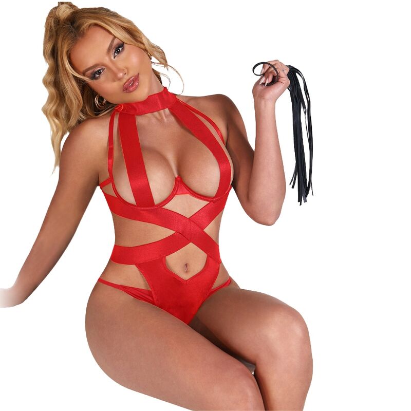 SUBBLIME - CORPO HALTER SEXY COM ARNÊS VERMELHO