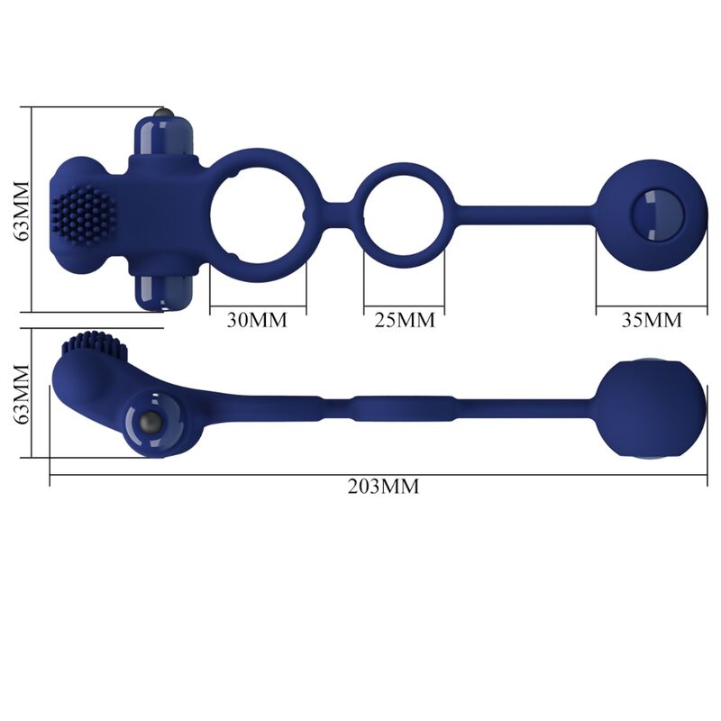 PRETTY LOVE - REMINGTON ANEL VIBRADOR DUPLO COM PLUG Azul