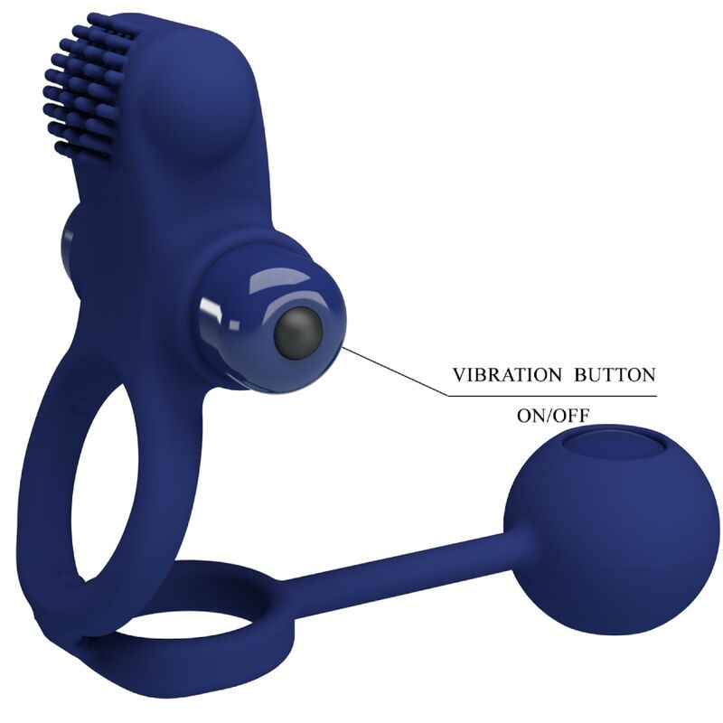 PRETTY LOVE - REMINGTON ANEL VIBRADOR DUPLO COM PLUG Azul
