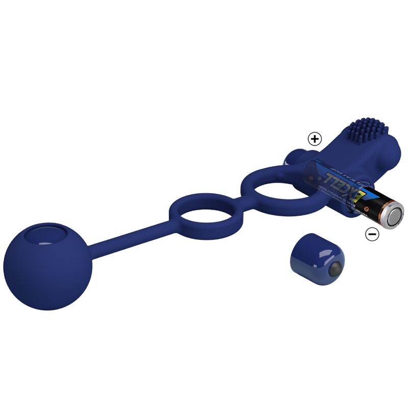 PRETTY LOVE - REMINGTON ANEL VIBRADOR DUPLO COM PLUG Azul