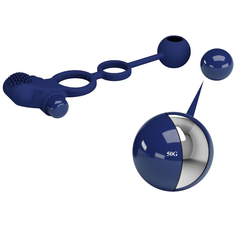 PRETTY LOVE - REMINGTON ANEL VIBRADOR DUPLO COM PLUG Azul