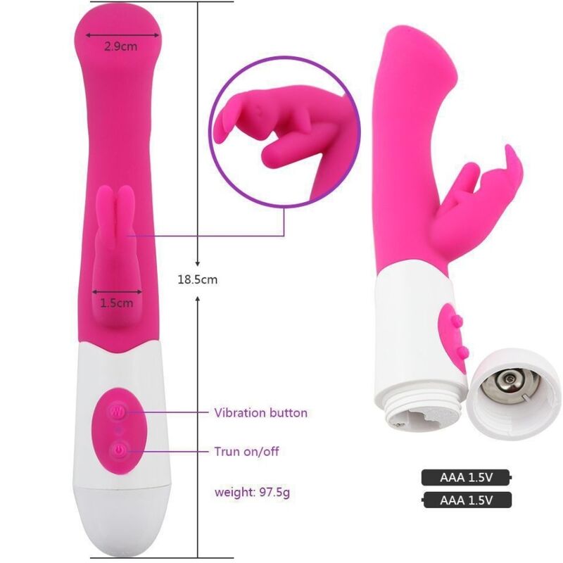 ARMONY - VIBRADOR E ESTIMULADOR COELHO G SPOT 10 VELOCIDADES Rosa