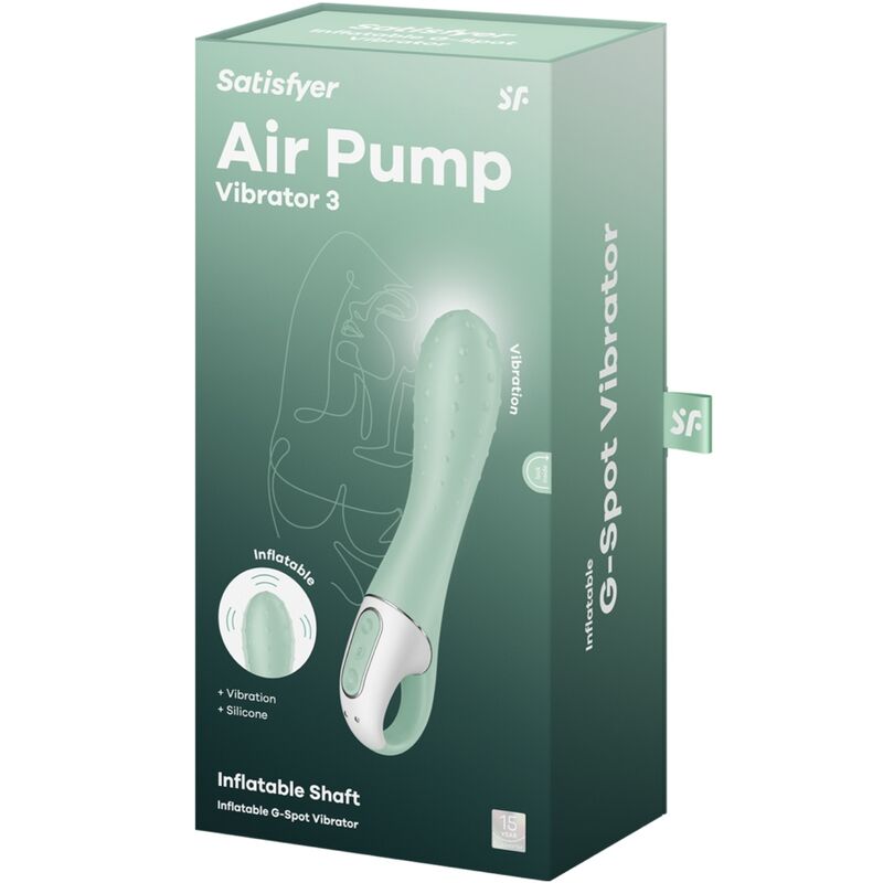 SATISFYER - AIR PUMP VIBRATOR 3 PONTO G INFLÁVEL MENTA