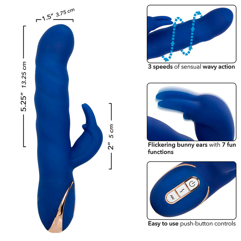 CALEXOTICS - JACK RABBIT VIBRADOR WAVE MOTION Azul