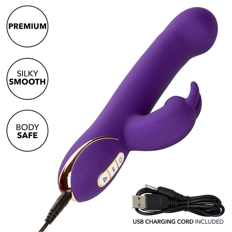 CALEXOTICS - VIBRADOR E ESTIMULADOR JACK RABBIT 7 NÍVEIS DE VIBRAÇÃO E ONDAS ESTIMULANTES Azul