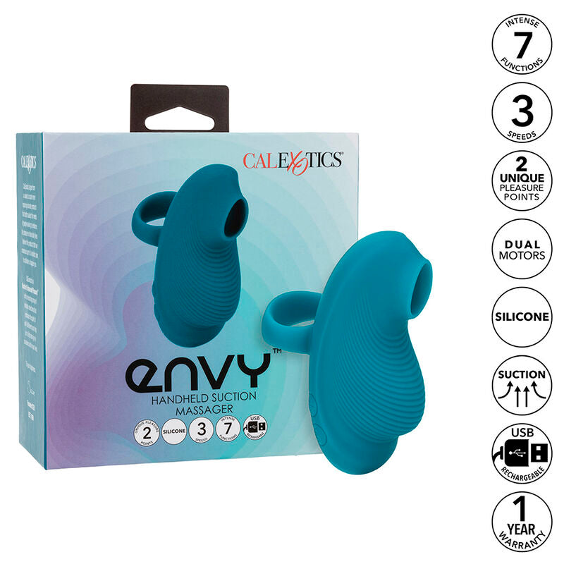 CALEXOTICS - ENVY HANDHELD ROLLING BALL MASSAGER 7 VIBRAÇÕES Azul