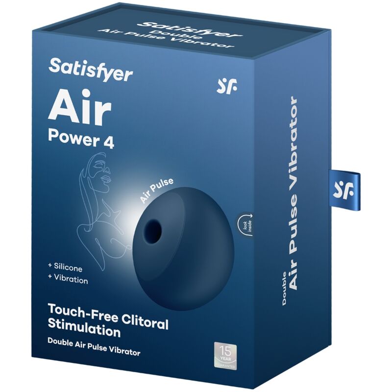 SATISFYER - AIR POWER 4 ESTIMULADOR E VIBRADOR 12 VIBRAÇÕES Azul