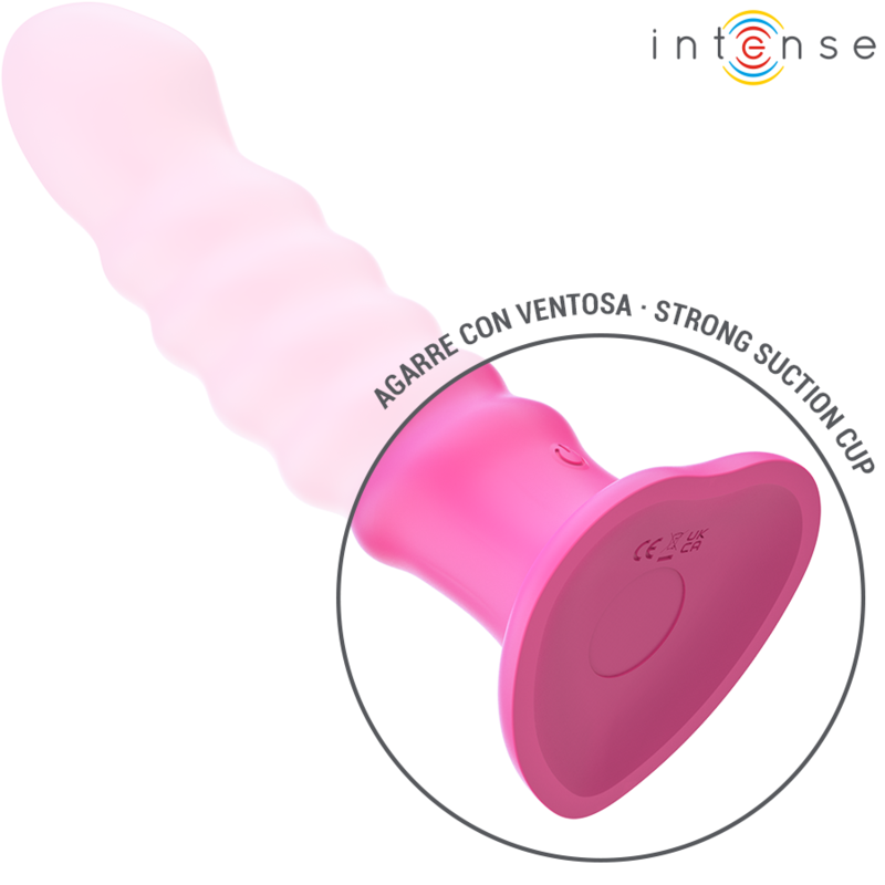INTENSE - VIBRADOR CINDY TAMANHO L DESIGN ESPIRAL 10 VIBRAÇÕES Rosa CONTROLE REMOTO