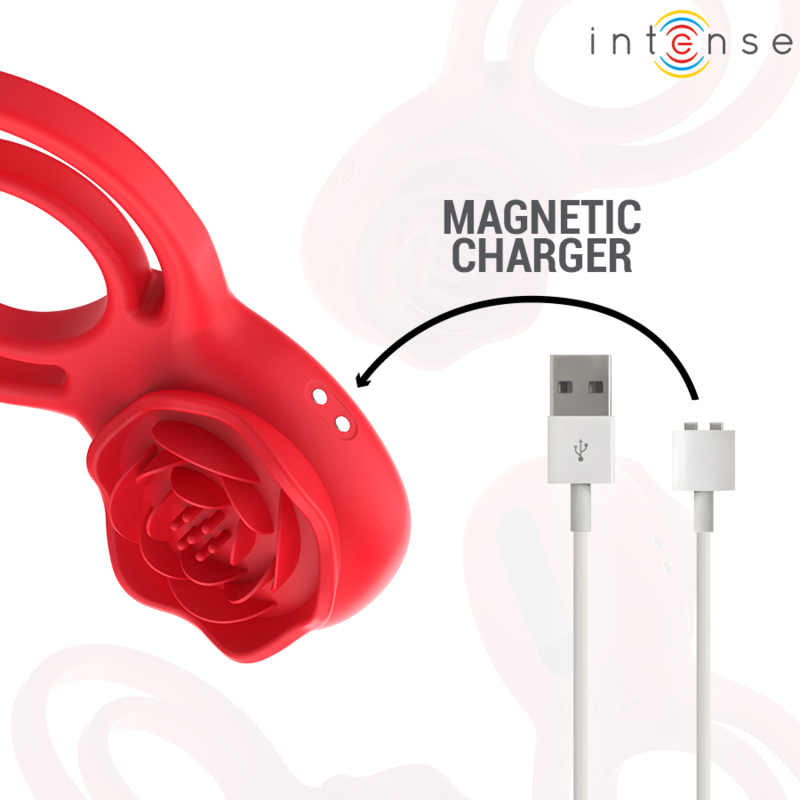 INTENSE - ESTIMULADOR GAIL ROSE 10 VIBRAÇÕES VERMELHO CONTROLE REMOTO