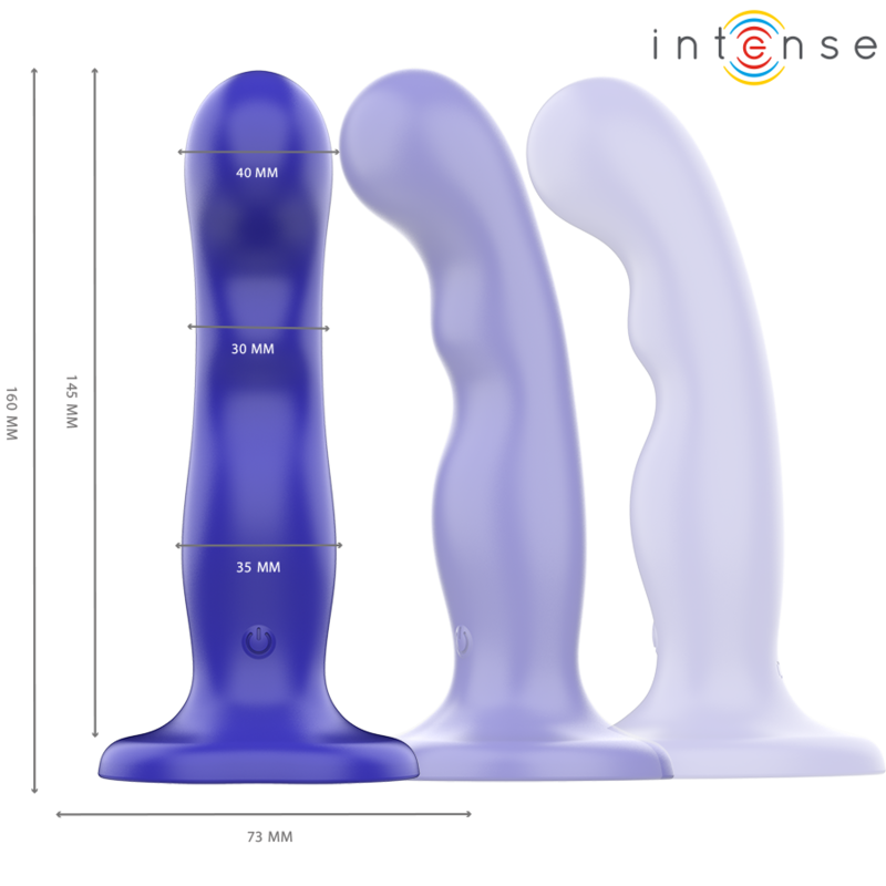 INTENSE - VIBRADOR SHORTY COM VENTOSA Azul CONTROLE REMOTO