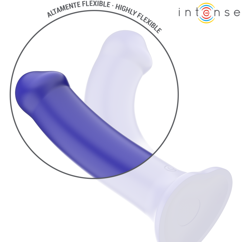 INTENSE - VIBRADOR VICTORIA COM VENTOSA 10 VIBRAÇÕES Azul ESCURO CONTROLE REMOTO