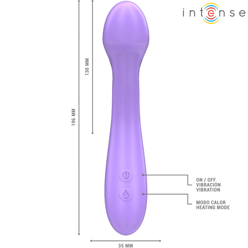 INTENSE - VIBRADOR BECKY 19 CM AQUECÍVEL 7 VIBRAÇÕES ROXO