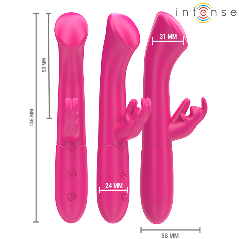 INTENSE - JULIETA RABBIT VIBRADOR 18,6 CM 10 VIBRAÇÕES Rosa