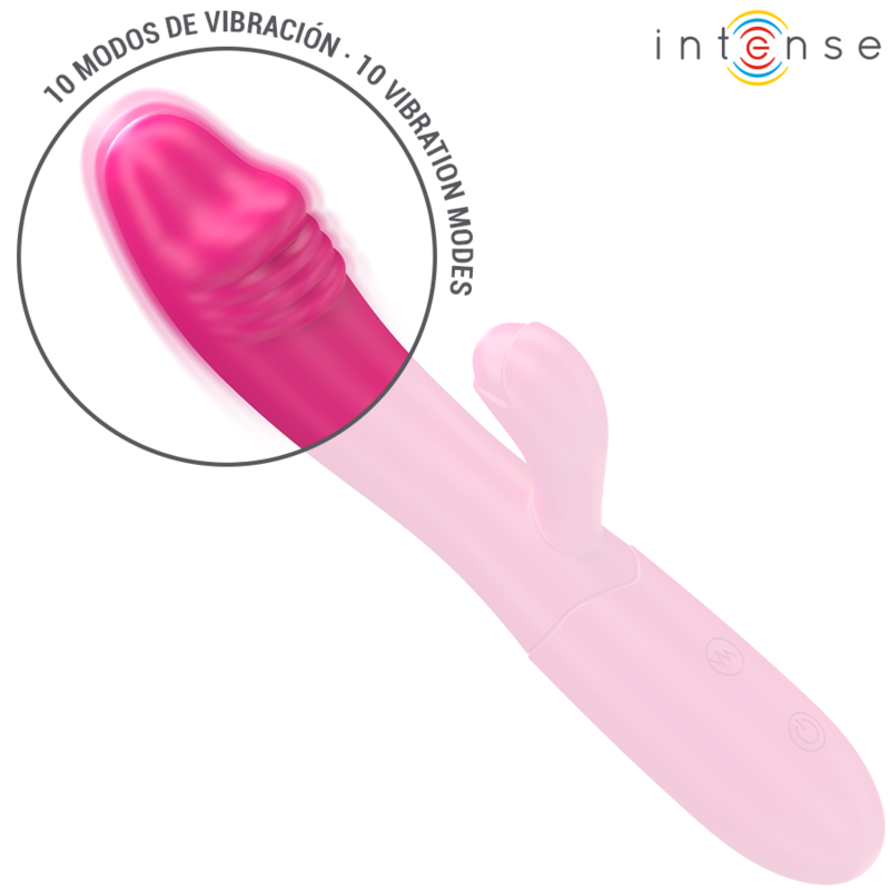 INTENSE - IVY VIBRADOR FLEXÍVEL 10 VIBRAÇÕES COM LÍNGUA ESTIMULANTE Rosa