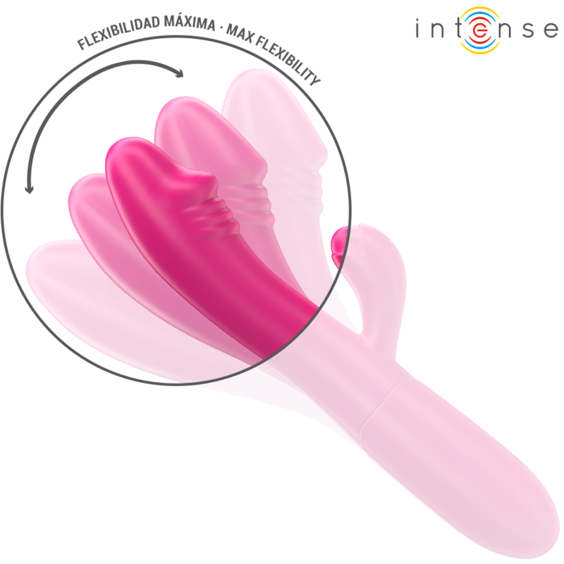 INTENSE - IVY VIBRADOR FLEXÍVEL 10 VIBRAÇÕES COM LÍNGUA ESTIMULANTE Rosa
