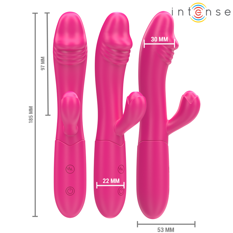 INTENSE - IVY VIBRADOR FLEXÍVEL 10 VIBRAÇÕES COM LÍNGUA ESTIMULANTE Rosa