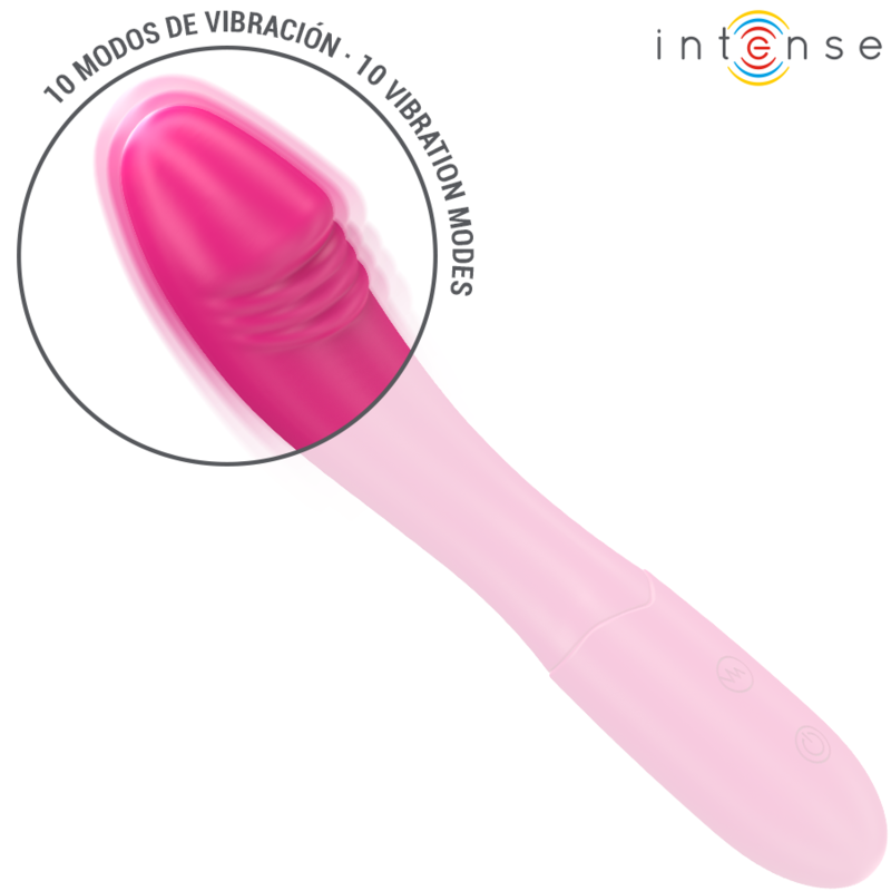 INTENSE - BELINDA VIBRADOR 19 CM FLEXÍVEL 10 VIBRAÇÕES Rosa