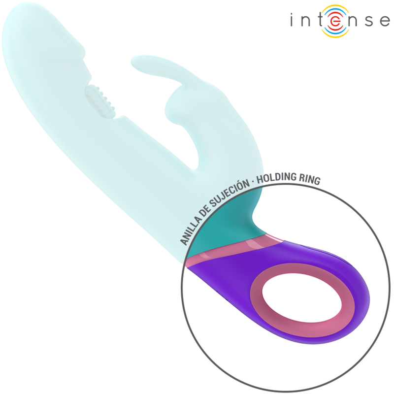 INTENSE - MONICA RABBIT VIBRADOR COM ESTIMULADOR G-SPOT ROTATIVO Azul