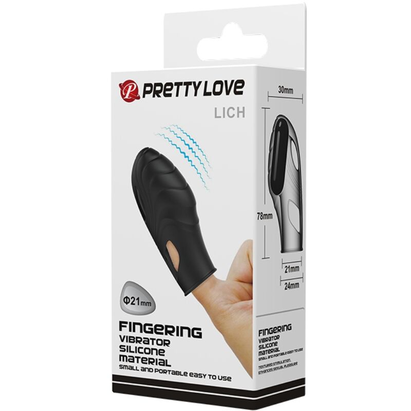 PRETTY LOVE - LICH SILICONE DEDO VIBRADOR PRETO