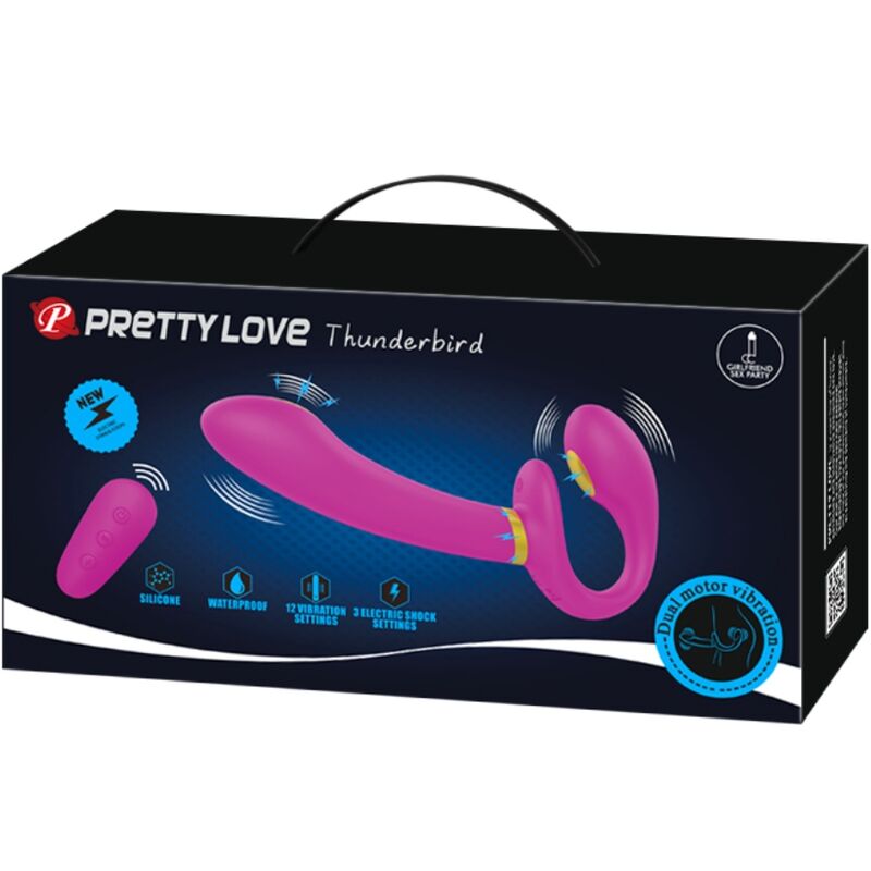 PRETTY LOVE - THUNDERBIRD VIBRADOR DUPLO COM CONTROLE REMOTO ROXO