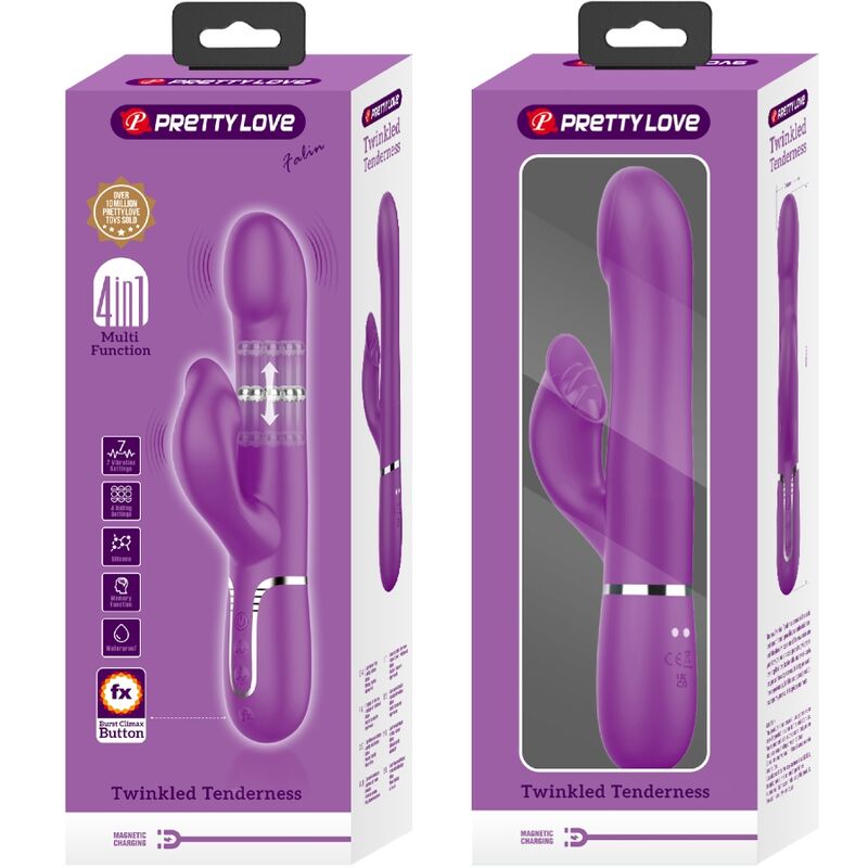 PRETTY LOVE - VIBRADOR E ESTIMULADOR MULTIFUNCIONAL 4 EM 1 ROXO