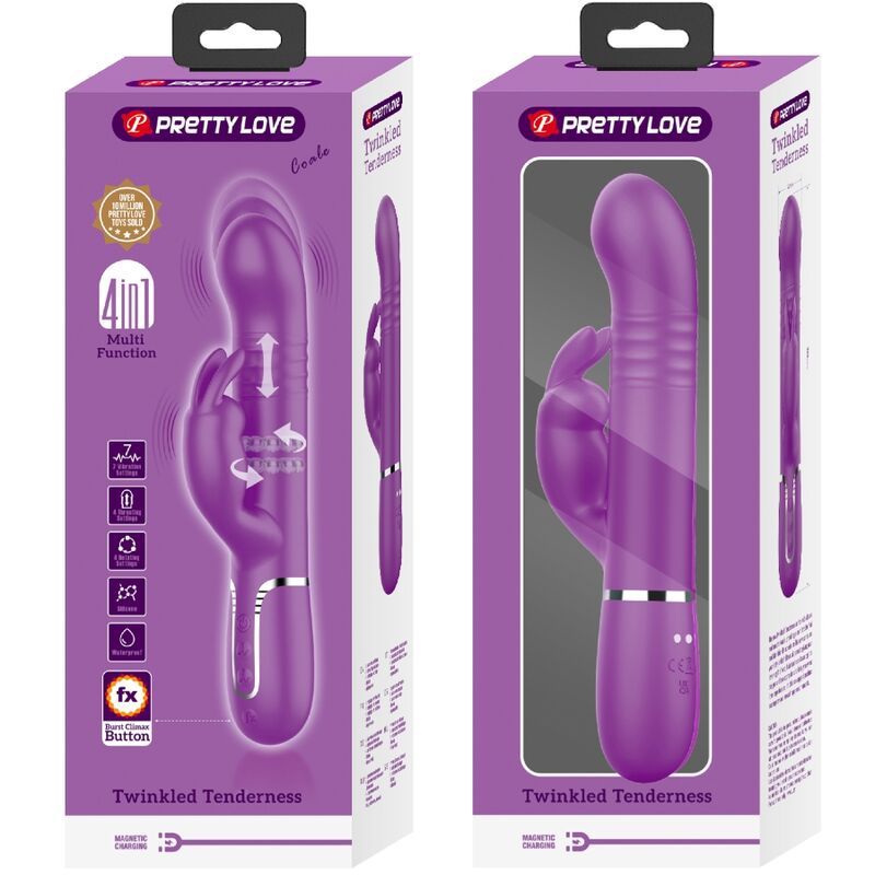 PRETTY LOVE - COALE 4 EM 1 MULTIFUNCIONAL COELHO VIBRADOR ROXO