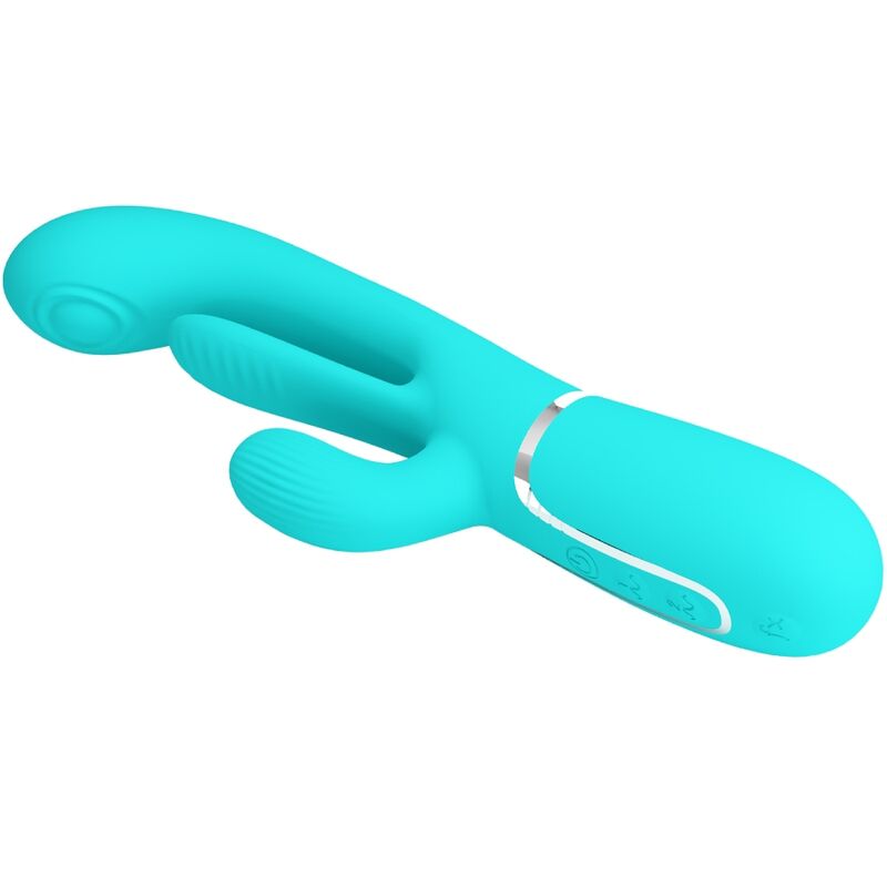 PRETTY LOVE - SHANIA TRIPLE RABBIT MULTIFUNCIONAL VIBRADOR 3 EM 1 Azul