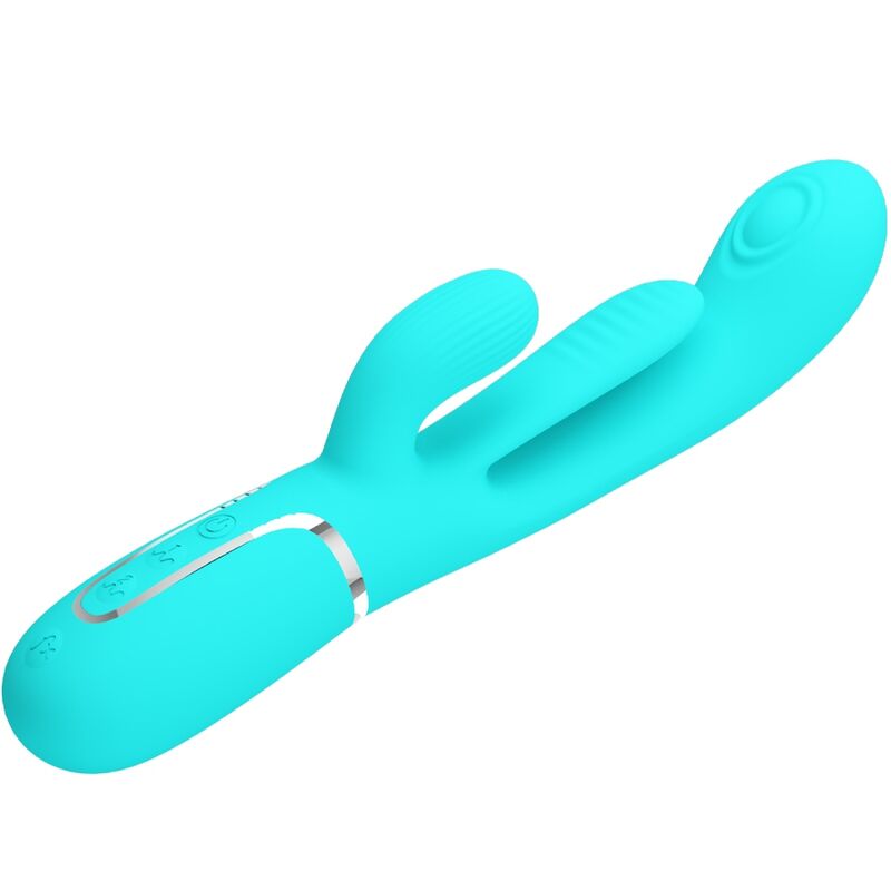 PRETTY LOVE - SHANIA TRIPLE RABBIT MULTIFUNCIONAL VIBRADOR 3 EM 1 Azul