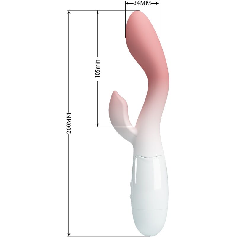 PRETTY LOVE - VIBRADOR BRILHANTE DO PONTO G + ESTIMULADOR DE CLITÓRIS 30 VIBRAÇÕES Rosa